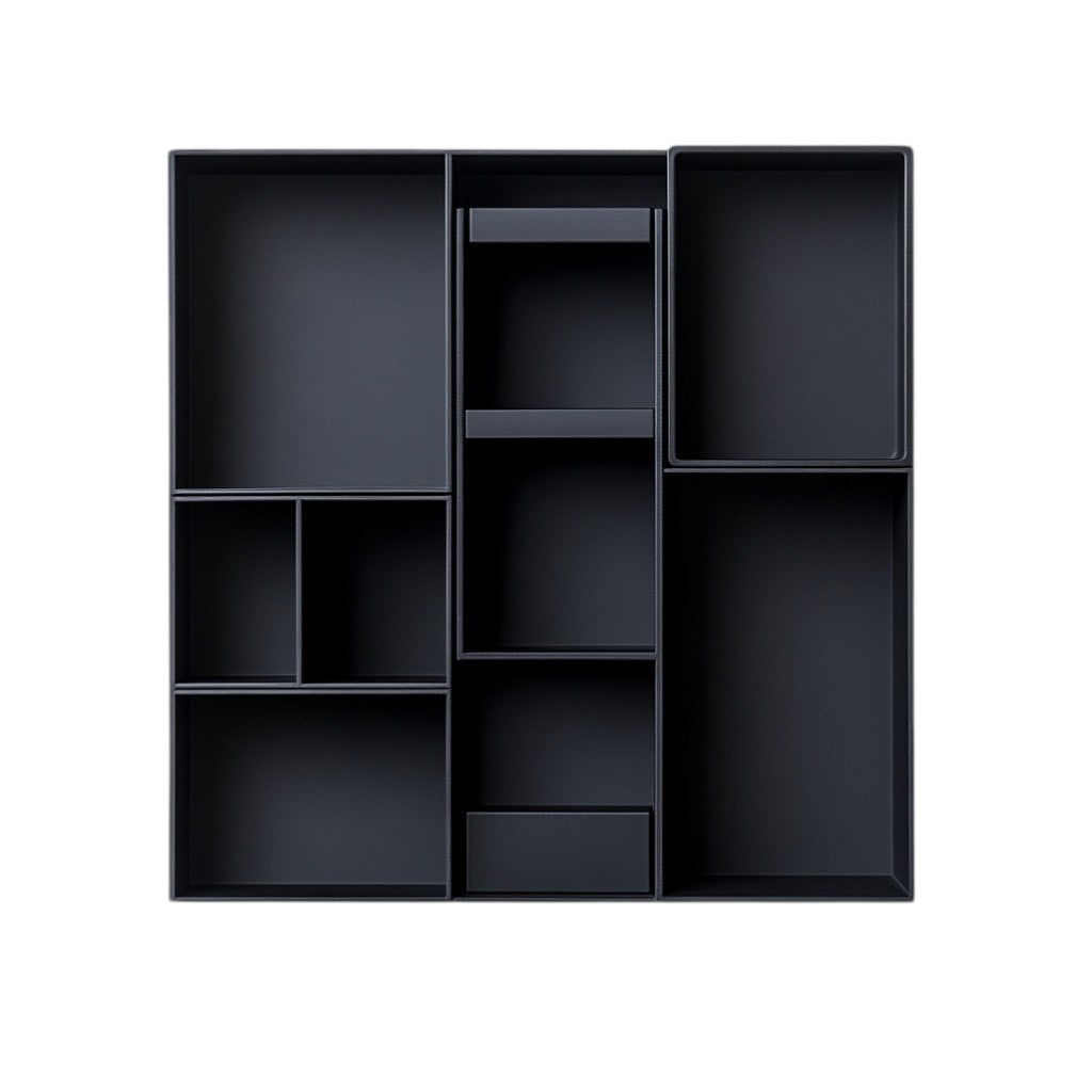 Basey Magnetic Desk Organizer - Modular Geometric Design - Space Saving - For Stationery & Tech Accessories - Matte Black