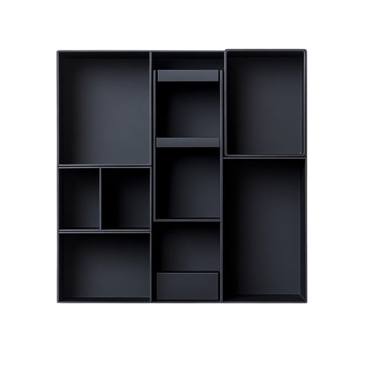 Basey Magnetic Desk Organizer - Modular Geometric Design - Space Saving - For Stationery & Tech Accessories - Matte Black